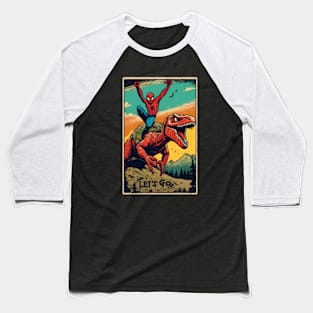 Spidersaurus T Rex Dinosaur Camping Adventure Baseball T-Shirt